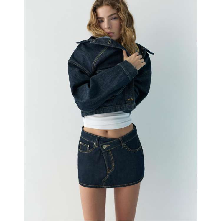 Pull à col roulé en tricot stretch, bleu marine | MAX&Co