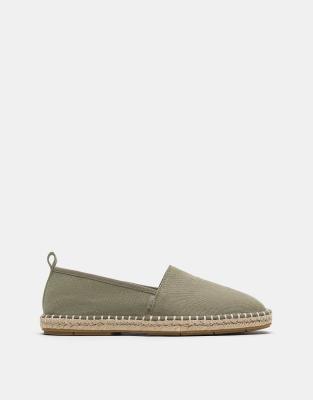 Pull&Bear Jute espadrilles in khaki