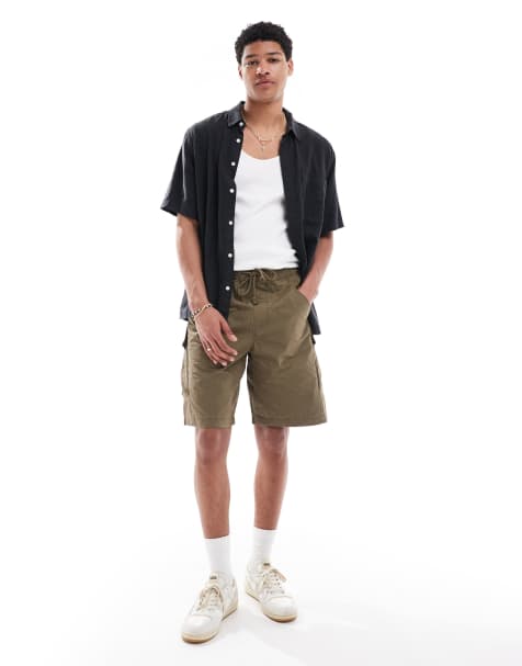 Pull&Bear - Kakifarvede cargoshorts - view 1