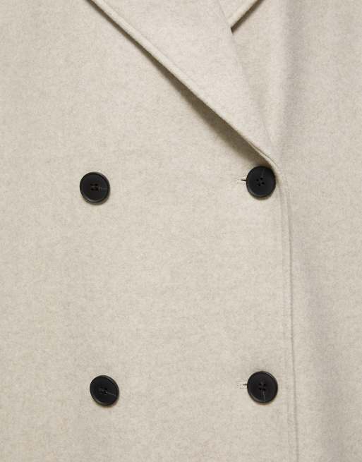 Pull&Bear kappa med dubbla knappar i sandfärg, 6 av 7