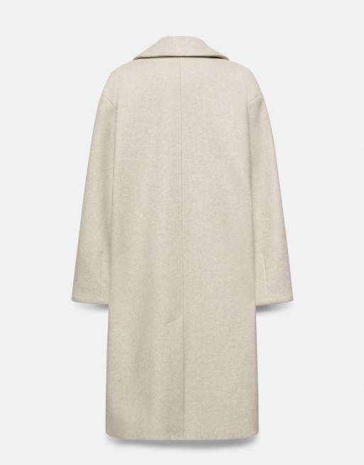 Pull&Bear kappa med dubbla knappar i sandfärg, 7 av 7