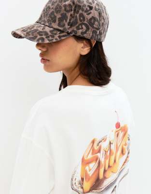 Pull & Bear - Kappe in Braun mit Leopardenmuster