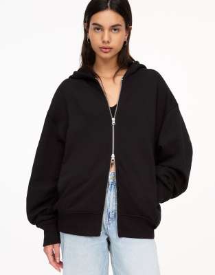 Pull & Bear - Kapuzenjacke in Schwarz
