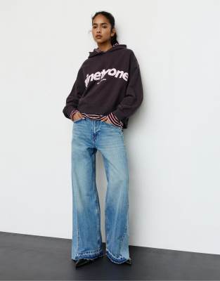 Pull & Bear - Kapuzenpullover in Braun-Brown