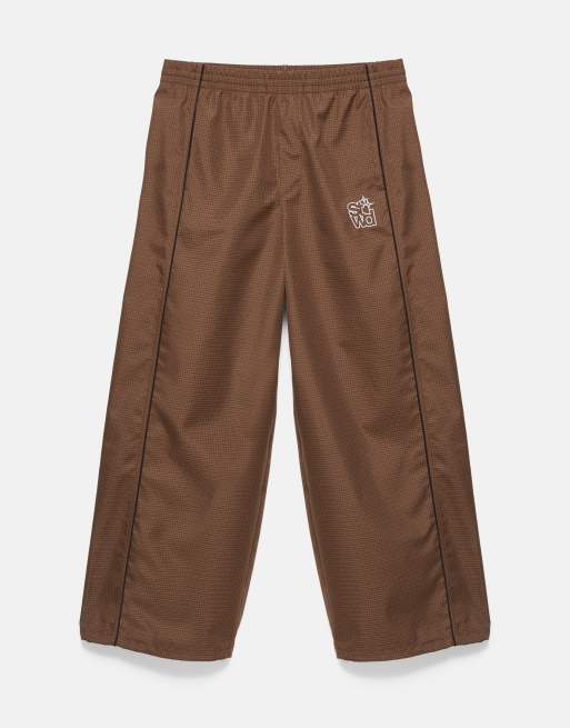 Pull&Bear karierte Jogger-Hose in Braun, 4 von 6