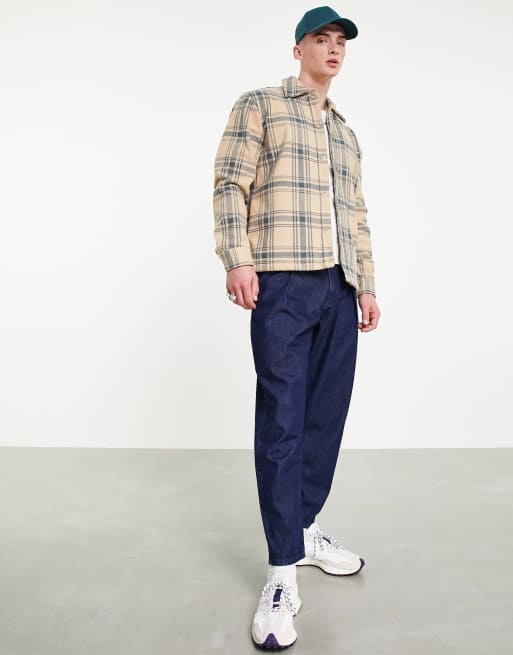 Pull&Bear – Kariertes Hemd in Camel ASOS