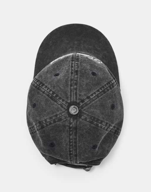 Pull&Bear kasket med broderet 'high goals' i sort, 5 af 5