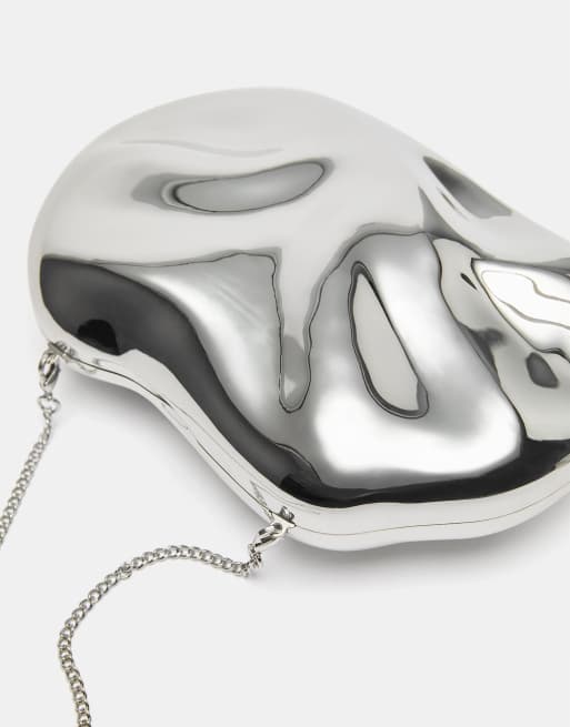 Pull&Bear – Kastenförmige Tasche in Silber , 2 von 4
