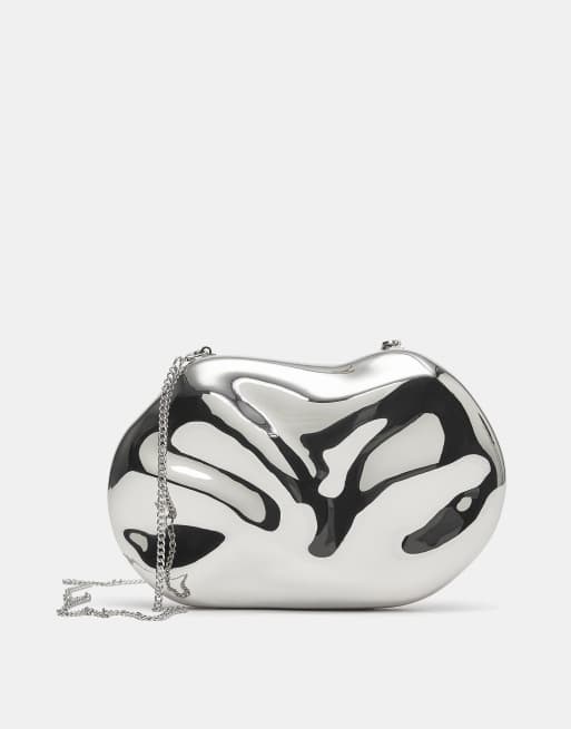 Pull&Bear – Kastenförmige Tasche in Silber , 3 von 4