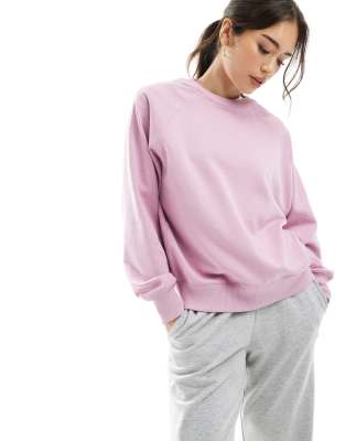 Pull & Bear - Kastiges Sweatshirt in Babyrosa