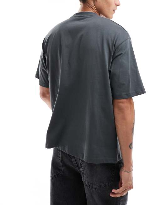 Pull&Bear – Kastiges T-Shirt in Grau, 2 von 4