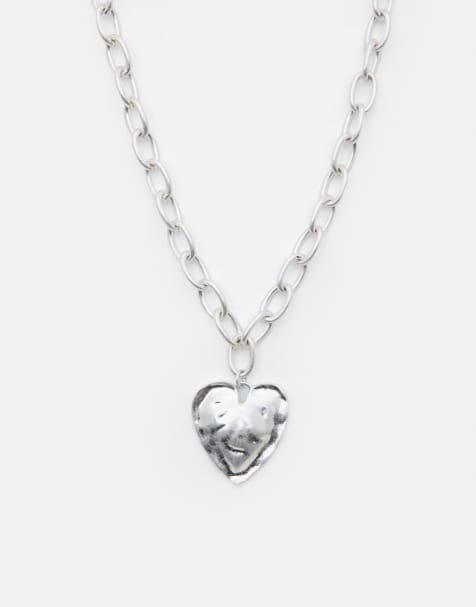 Pull&Bear - Ketting met hartvormig hangertje in zilver - view 1