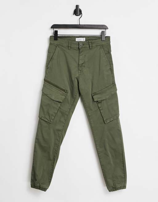Pull&Bear – Khakifärgade cargobyxor