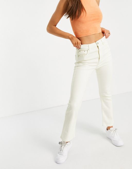 Pull&Bear kickflare jeans in white