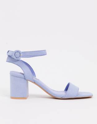 blue kitten heel sandals