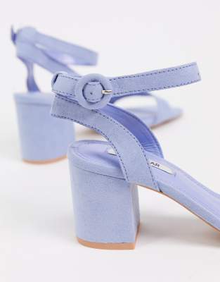 blue kitten heel sandals
