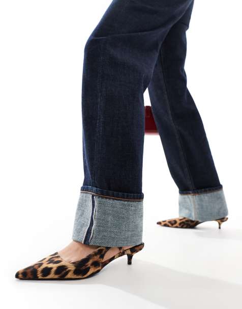 Pull&Bear kitten heel slingback in leopard - view 1