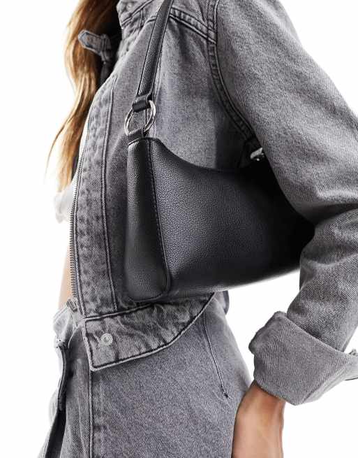 Pull&Bear - Klassisk skuldertaske i sort