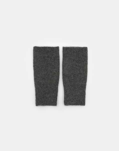 Pull&Bear Knit fingerless gloves in grey - view 1