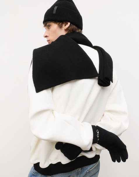 Pull&Bear Knit gloves in black - view 1