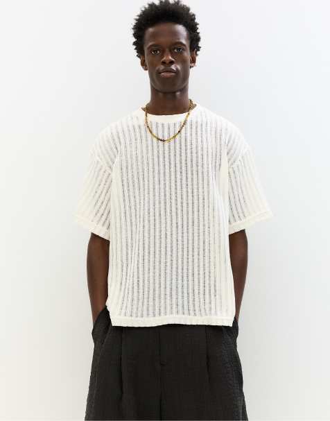 Pull&Bear knit top in off white