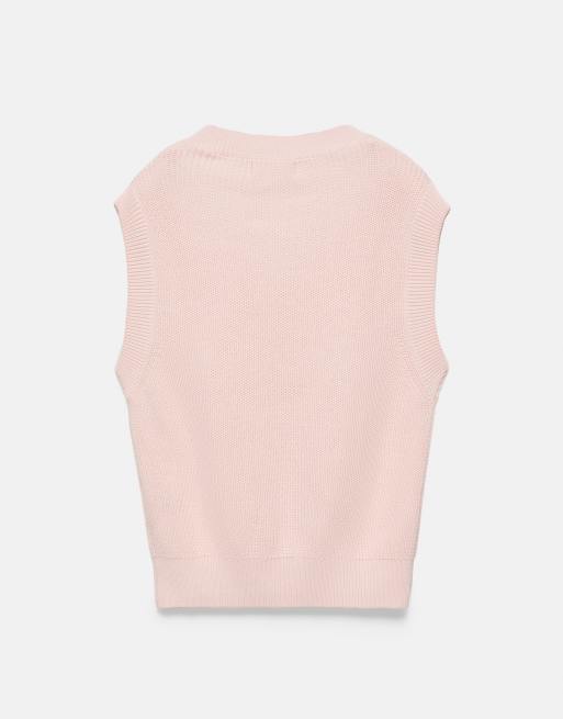 Pull&Bear Knit vest in rose pink, 7 of 7