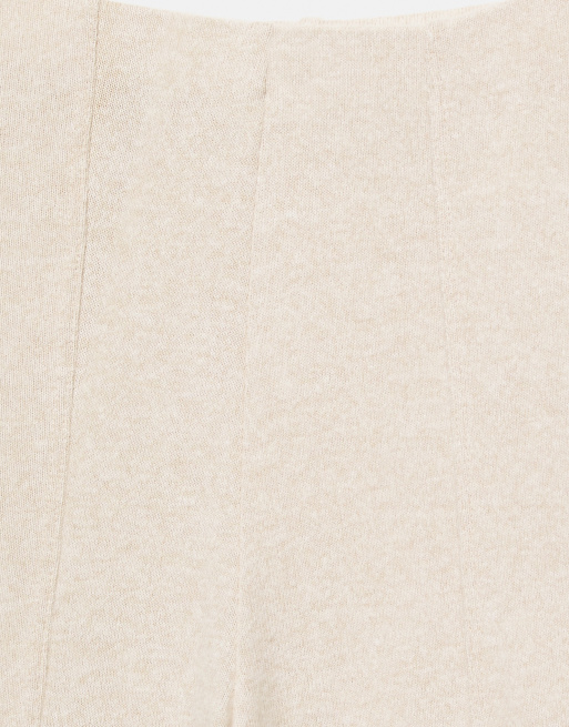 Pull&Bear Knit wide-leg trousers in beige, 6 of 7
