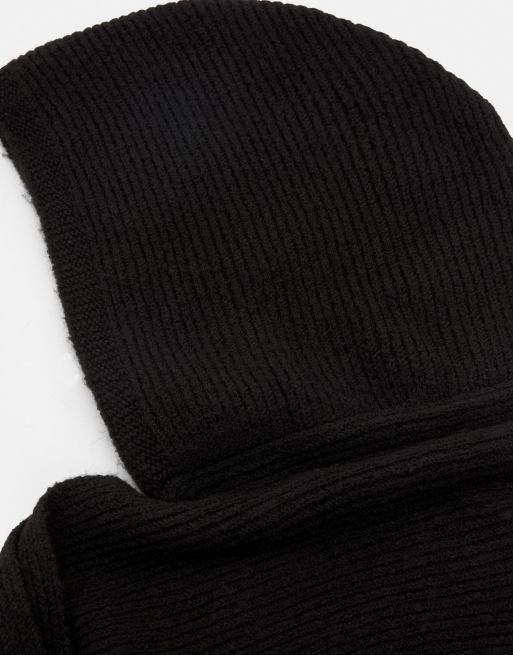 Pull&Bear Knitted balaclava scarf in black