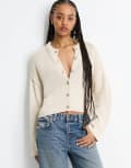 [Pull & Bear] Pull & Bear knitted cardigan in sand-Neutral XS Sand