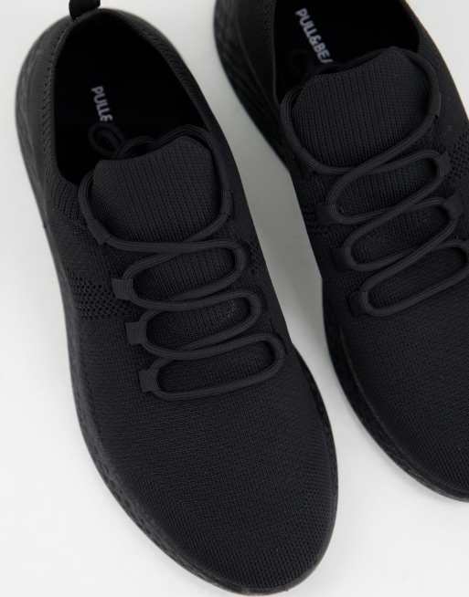 Black knit runner store trainers