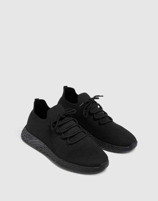 Black knit runner store trainers