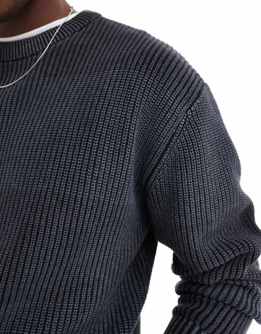 Pull&Bear knitted striped jumper in khaki and black ASOS