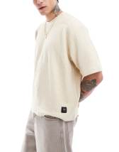 COLLUSION Polo football t-shirt in navy blue 