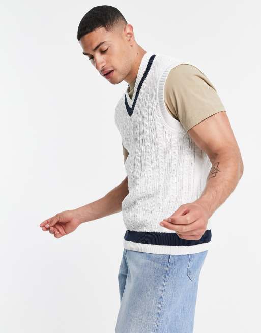 White shop knitted vest