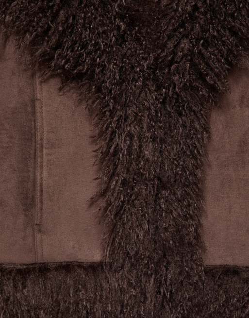 Pull&Bear kort dubbelvävd jacka i brunt, 6 av 7