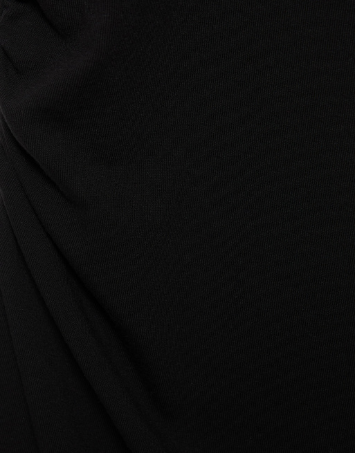Pull&Bear kort kjole med skulderpuder i sort, 6 af 7
