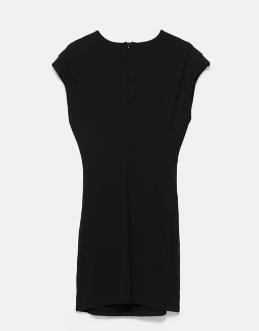 Pull&Bear kort kjole med skulderpuder i sort, 7 af 7
