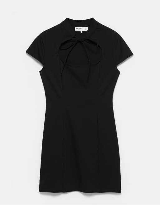 Pull&Bear kort klänning med rosett i svart, 4 av 6