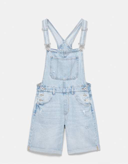 Pull&Bear korte denim-overalls i lyseblå, 6 af 7
