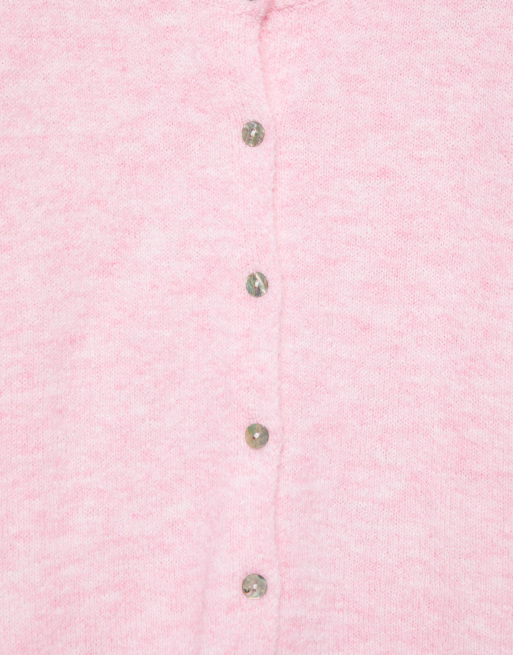 Pull&Bear kortærmet cardigan i pink meleret, 5 af 6