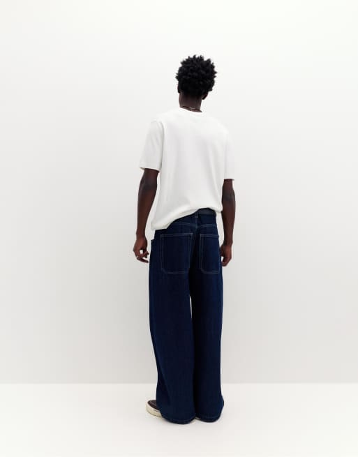 Pull&Bear - Kortærmet råhvid striktrøje, 4 af 4