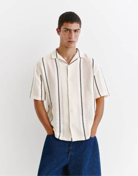 Pull&Bear - Kortærmet skjorte med striber - view 1