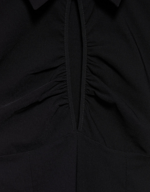 Pull&Bear kortærmet top med udskæringer i sort, 5 af 6