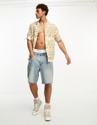 Pull&Bear – Koszula w kolorze ecru z różnymi wzorami