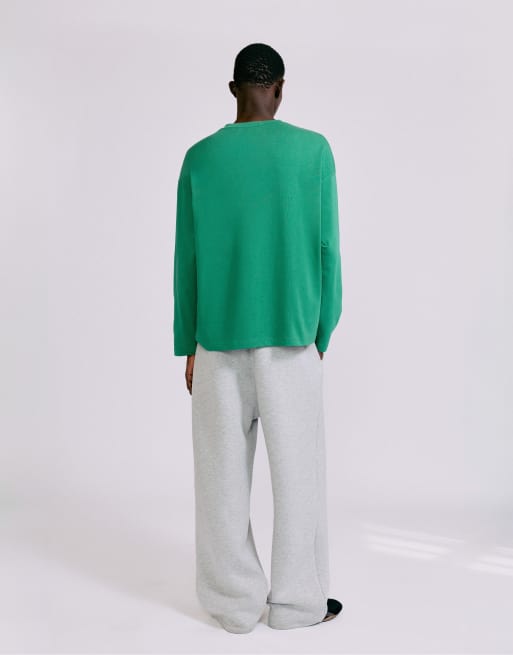 Pull&Bear kraftig t-shirt med avslappnad passform i grönt, 2 av 7