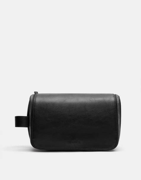 Pull&Bear – Kulturbeutel in Schwarz mit Griff - view 1