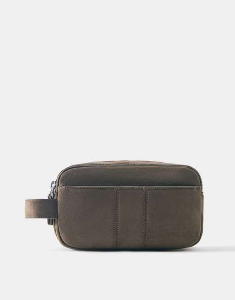 Pull&Bear Kulturbeutel mit mehreren Taschen in Taupe - view 1
