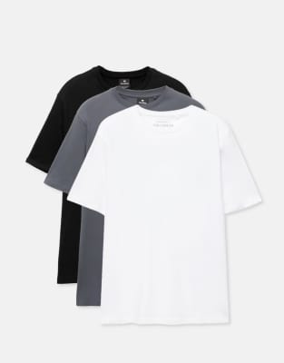 Kurzärmlige T-Shirts in Blaugrau, 3er-Pack Grau S