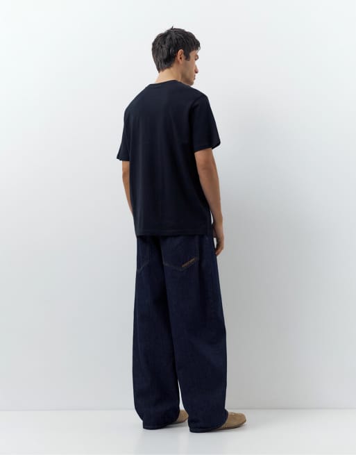 Pull&Bear – Kurzärmlige T-Shirts in Blaugrau, 3er-Pack, 3 von 4