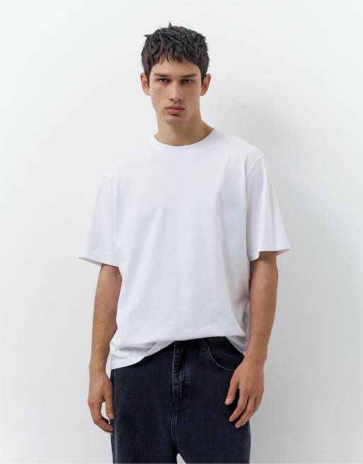 Pull&Bear – Kurzärmlige T-Shirts in Marineblau, 3er-Pack, 4 von 4